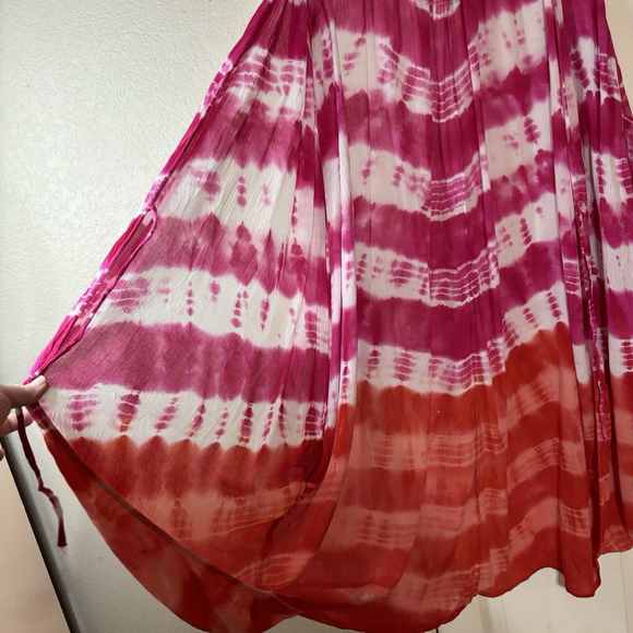 2X/3X Catherines Cool Hippie Pink N Orange Tie Dyed Shell Coverup Or Duster - Picture 9 of 10